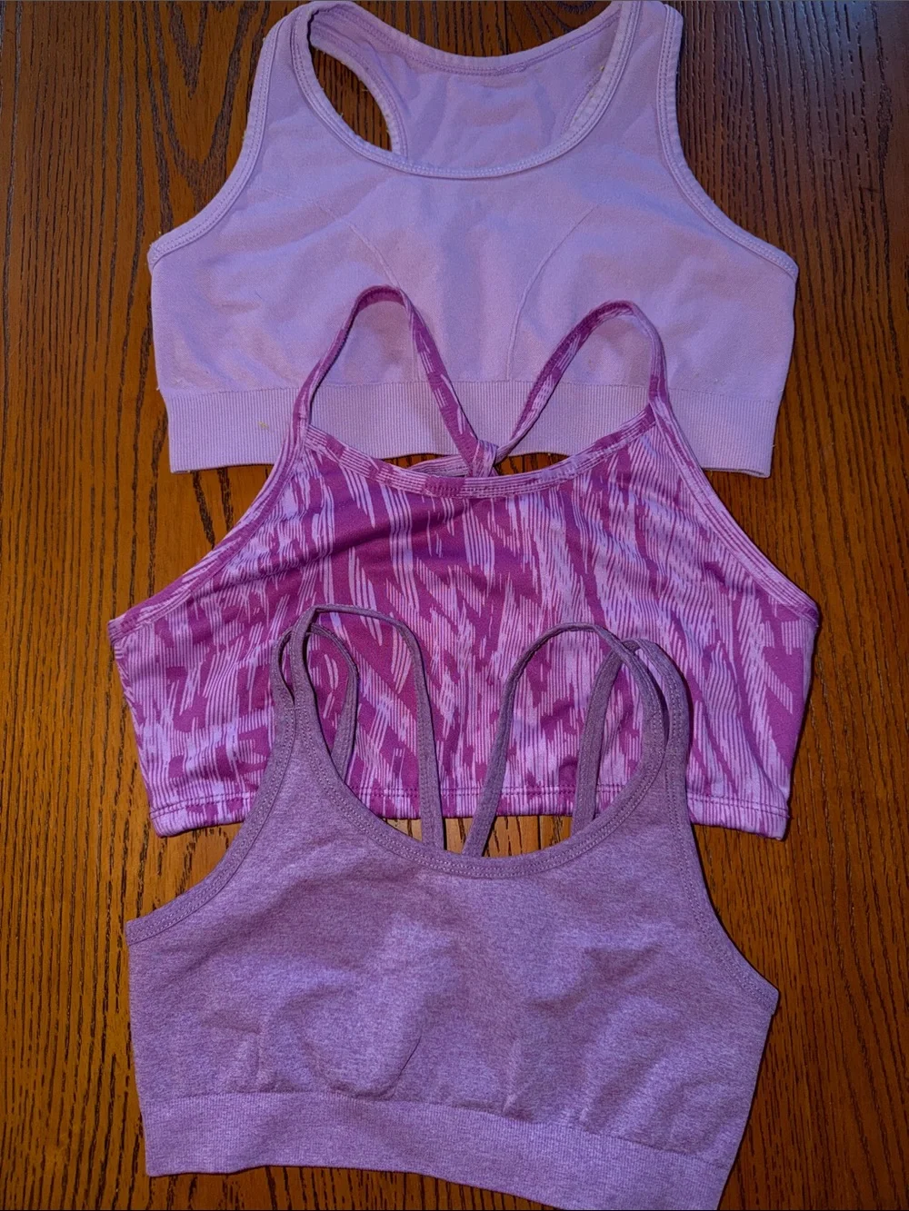 Girl’s Seamless & Printed Sports Bralette Trio